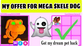 My Offer For First Mega Skele DOG And I Got My Dream Pet Back In Adopt Me [upl. by Neellok]