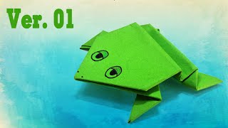 Kids easy origami  How to make a jumping frog ver1 [upl. by Staford]