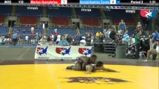 Fargo 2012 132 Round 2 Marlon Humphries Illinois vs HaroldHadrian Torres Puerto Rico [upl. by Dallon]