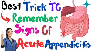 Best Trick To Remember Signs Of Acute Appendicitis Health Nepal  Medical Student HASN AHWANM [upl. by Latricia]