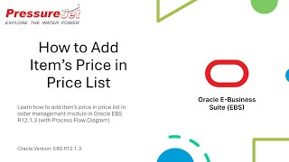 How to Add Items Price in Price List  Oracle EBS R12 [upl. by Mingche]