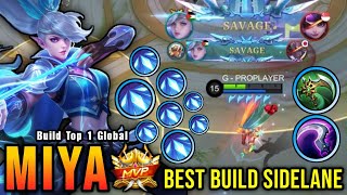 2x SAVAGE New Miya Best Build Sidelane Auto SAVAGE  Build Top 1 Global Miya  MLBB [upl. by Ennazus]