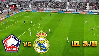 LOSC LILLE vs REAL MADRID  2425 UEFA Champions League  Full Match  Realistic PES Gameplay [upl. by Eybbob554]