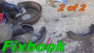 Drum Brake Shoes Install quotHow toquot Nissan Pathfinder [upl. by Kedezihclem]