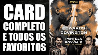 UFC 296  CARD COMPLETO E TODOS OS FAVORITOS  UFC LEON EDWARDS VS COLBY COVINGTON [upl. by Giwdul677]