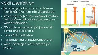 Väder och klimat Genomgång 7 Växthuseffekten och global uppvärmning [upl. by Ferreby]