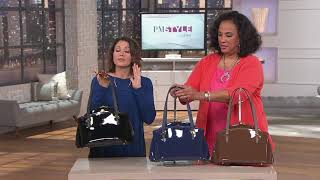 orYANY Patent Leather Satchel Handbag Karina on QVC [upl. by Nahshun]