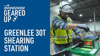 Geared Up How to Cut Unistrut Like a PRO  Greenlee 30T Shearing Station [upl. by Lorollas]