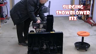 Surging Snowblower Tecumseh Engine FixEngine Revving Higher and Lower [upl. by Nap]