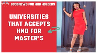 USA UNIVERSITIES THAT ACCEPTS HND HOW TO APPLY FOR A MASTERS PROGRAM WITH A HND CERTIFICATE [upl. by Surad911]