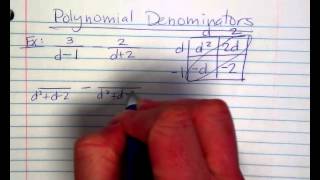 Finding a Common Denominator with Polynomial Denominators Example 1 [upl. by Jadd]