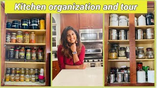 Indian kitchen tour USA  My kitchen organization  Tamil kitchen organization ideas and tour [upl. by Jase]