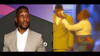 Crying Jonathan Majors Wins Perseverance Award amp Claims Black Men Are Propped Up As Supervillains [upl. by Malia210]