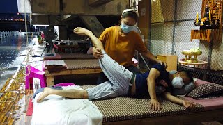 ASMR  Relaxing THAILAND STREET MASSAGE in the Rain at Night [upl. by Harvey]