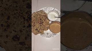 Paratha dahi ytshorts food dinner thali recipes cookingvideo ytshorts viral video [upl. by Aihsekram680]