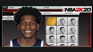 Anthony Edwards Face Creation  NBA 2K20 Mobile [upl. by Zaller]