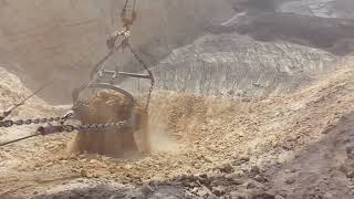 Up Close Digging Coal mine Caterpillar Dragline 8200 Bucket [upl. by Eillit]