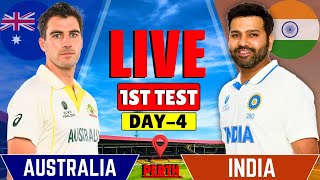 India vs Australia 1st Test Day 4  IND vs AUS Live Match  Live Cricket Match Today  Session 2 [upl. by Mihe]