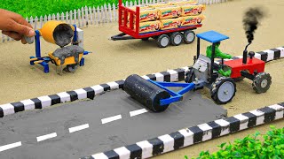 top most creative diy mini tractor works video  diy tractor trolley stuck in mud parle g [upl. by Ekenna487]