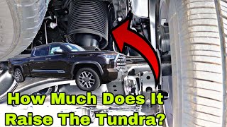 Heres How The Rear Air Suspension Works On The New 2022 Toyota Tundra How Much Lift Does It Add [upl. by Garett]