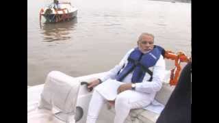 Shri Narendra Modi enjoying water ride at the Sabarmati Riverfront Ahmedabad [upl. by Karoline504]