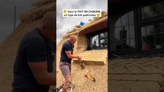 🤔 Voici le TOIT DE CHAUME un type de toit particulier 😲 shortvideo shorts roof roofing roofer [upl. by Natica855]