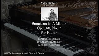 A Diabelli Sonatina Op 168 No 7 in A minor for Piano complete reloaded [upl. by Eirovi994]