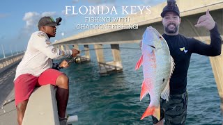 FISHING THE FLORIDA KEYS BRIDGES WITH  CHADGONEFISHING  MR KEEEEPER MUTTON GREAT TRIP [upl. by Ahsar]