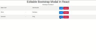 Editable Bootstrap Modal In React [upl. by Anekam]