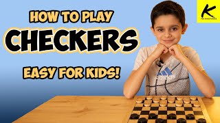 How to Play CHECKERS  Easy for Kids [upl. by Einniw]