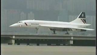 BRITISH AIRWAYS Concorde at Kai Tak 1996 [upl. by Enilekaj]