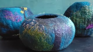 How to Wet Felt a Bowl or a Vessel for Beginners Wet Felting Tutorial livingfelt [upl. by Briny]