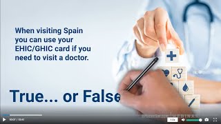 Q1  When visiting Spain can you use your EHICGHIC card if you need to visit a doctor [upl. by Atteval]