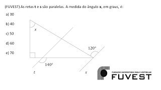 MATEMÁTICA  FUVEST Exercício Resolvido 012 [upl. by Bidle]