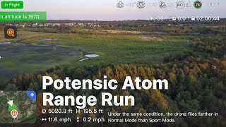 Potensic ATOM RANGE TEST 3Axis Gimbal 4K GPS Drone Visual Tracking FLY MORE COMBO Review [upl. by Ayokahs468]