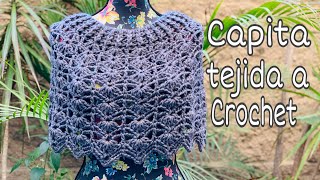 Como tejer una CapitaPoncho a crochet Capita Estela [upl. by Atived355]