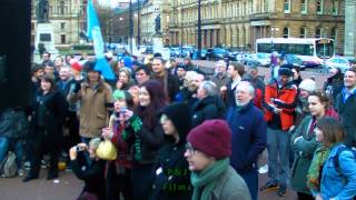 Glasgow sings Fields of Athenry at Thatcher death party 2013 [upl. by Auos]