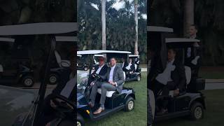 Father amp son in Golf cart motorcade Donald Trump amp Eric Trump trump [upl. by Clementis]