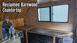 Truck Camper Interior Build  Reclaimed Barnwood Countertop [upl. by Aidaas]