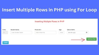 How to insert multiple rows in PHP MYSQL [upl. by Arlyne970]