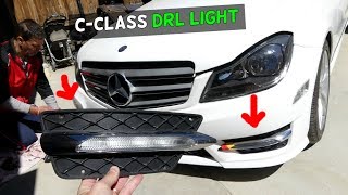 MERCEDES W204 DRL DAYTIME RUNNING LIGHT REPLACEMENT REMOVAL C250 C300 C350 C200 C220 C280 [upl. by Kenwood21]