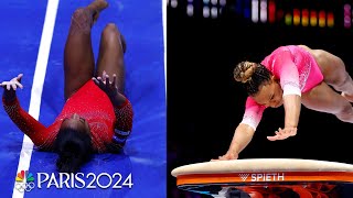 Simone Biles fall opens door for Andrade to continue huge week with Worlds vault gold  NBC Sports [upl. by Mcgill]