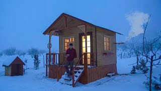 Winter Camping in My Cozy Wooden House  Off Grid Log Cabin  Surviving Heavy Snowfall [upl. by Aloel]