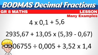 Decimal Fractions Grade 8  BODMAS [upl. by Mur]