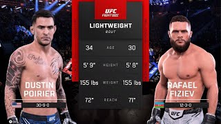 UFC 313 Dustin Poirier vs Rafael Fiziev  UFC 5 Simulation PS5 [upl. by Lyrahc]