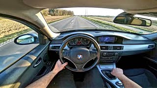 BMW E90 320D 163HP Manual 2006  POV Test Drive Onboard [upl. by Barcus]