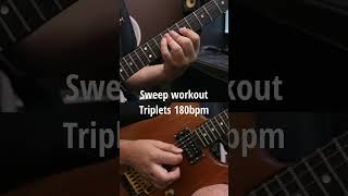 Melodic Sweep picking workout at 180bpm guitar guitarist guitarlesson [upl. by Ahsad192]