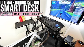 The Ultimate Indoor Cycling Smart Desk  Festive 500 Day 2 [upl. by Einaej188]