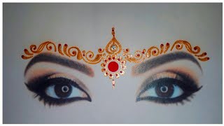 Bindi design for bengali bridal Makeup  BlueBellvine  kone sajano kolka Part  11 [upl. by Giulietta]