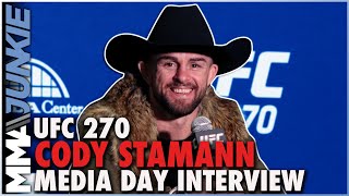 Cody Stamann Said Nurmagomedov a big name despite no Khabib relation  UFC270 media day [upl. by Akimahc910]